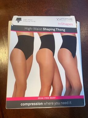 Yummie by Heather Thomson Black High-Waist Shaping Thong